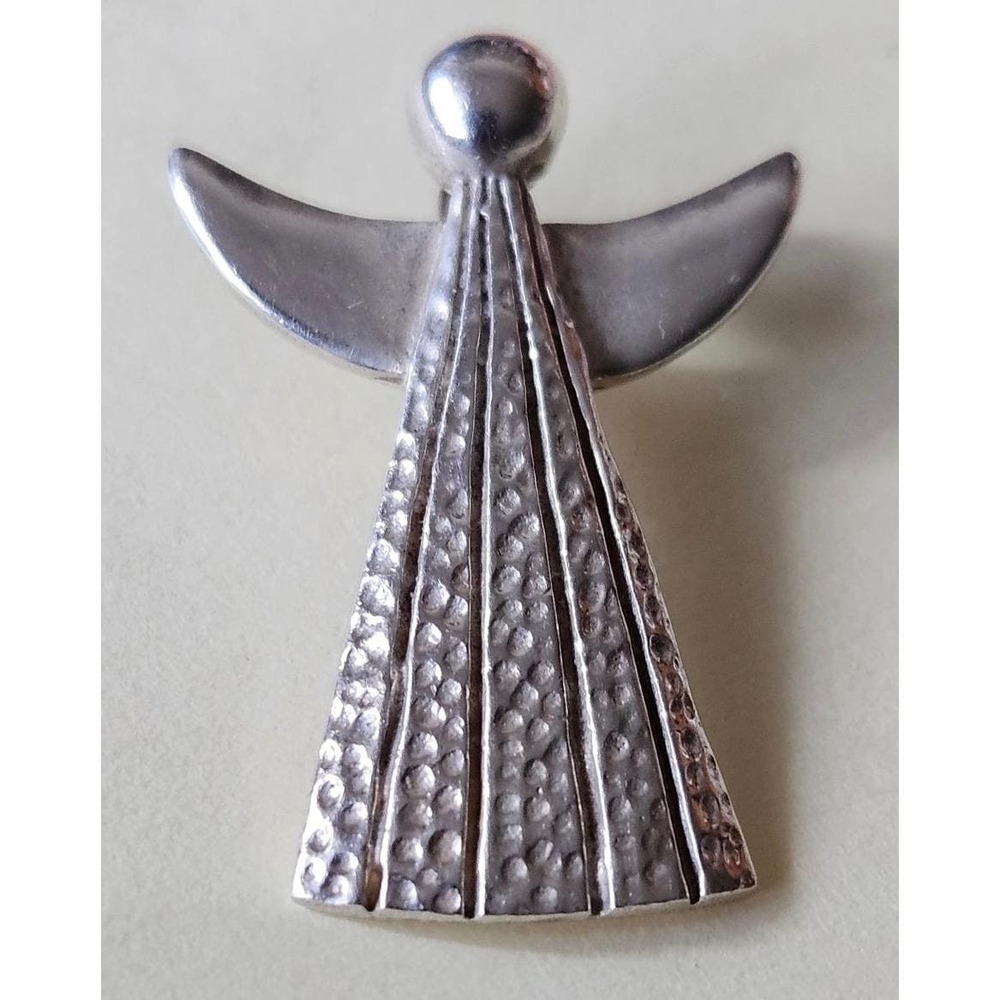 Vintage 925 "Watch Over Me" Guardian Angel Pendant by Israeli Jeweler M. Katz